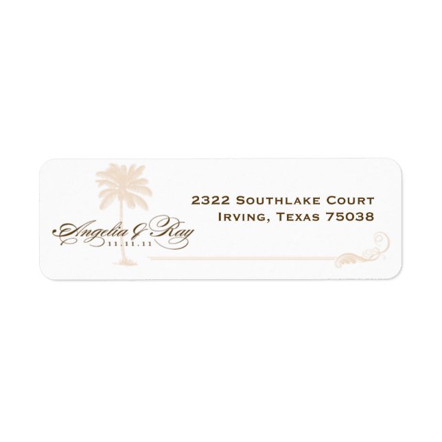 Custom Palm Tree Wedding Logo (Vorne)