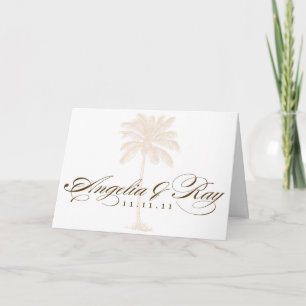 Custom Palm Tree Wedding Logo Dankeskarte
