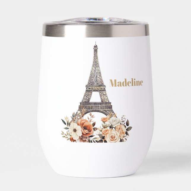 Custom Paris Eiffel Tower Beautiful Floral (Vorderseite)