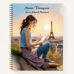 Custom Paris Sketch Travel Notebook Journal-Tagebu Notizbuch