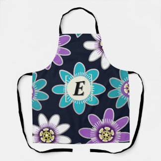Custom Passion Blume Floral Schürze - Monogramm