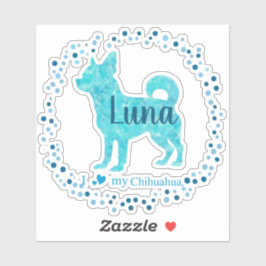 Custom Pastel blue chihuahua Silhouette sticker