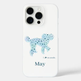 Custom Pastel Blue Poodle Silhouette customizable iPhone 16 Pro Hülle