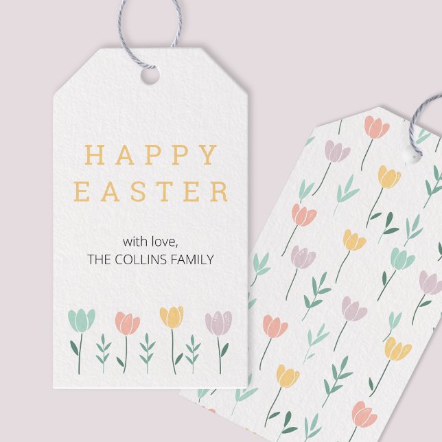 Custom Pastel floral Niedliche farbenfrohe Ostern Geschenkanhänger (Custom Pastel Floral Cute Colorful Happy Easter Gift Tags)
