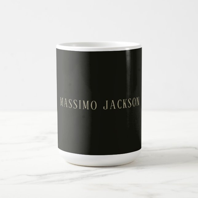 Custom pastel grey personalized minimalist name kaffeetasse (Mittel)