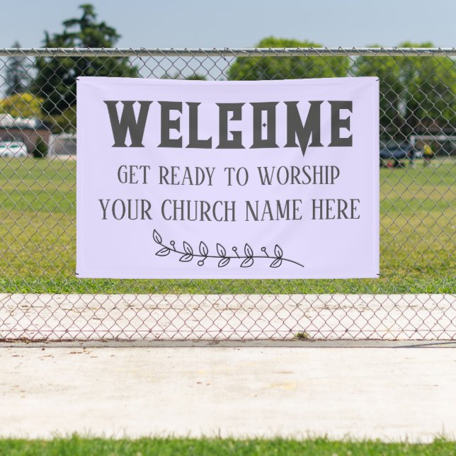 Custom Pastel Lila Church willkommen Banner (Insitu)