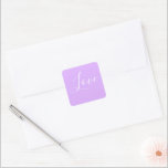 Custom Pastel Mauve Solid Color Minimalistische Ho Quadratischer Aufkleber<br><div class="desc">Schöne Lichtfeder lila lila Farbe. Minimalistische moderne,  schicke und moderne pastellfarbene Ästhetik in lavender solide Farbe. Mauve Wohngestaltung,  mauve ästhetische Einrichtung,  mauvische Küche,  mauvfarbene Einrichtung.</div>