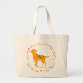 Custom Pastel Orange Labrador Retriever Tote Bag  Jumbo Stoffbeutel