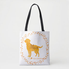 Custom pastel orange Labrador Retriever tote bag Tasche