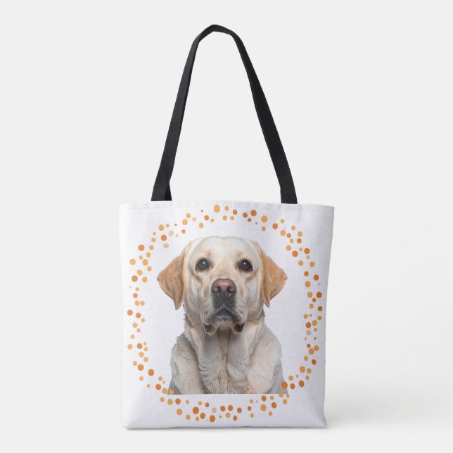 Custom pastel orange Labrador Retriever tote bag Tasche (Rückseite)