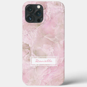 Custom Pastel Pink Gray Agate Marble Art Muster iPhone 13 Pro Max Hülle