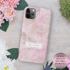 Custom Pastel Pink Gray Agate Marble Art Pattern Case-Mate iPhone Hülle