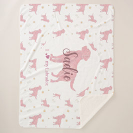 Custom Pastel pink labrador retriever blanket gift Sherpadecke