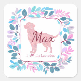 Custom Pastel Pink Labrador Retriever Sticker Gift