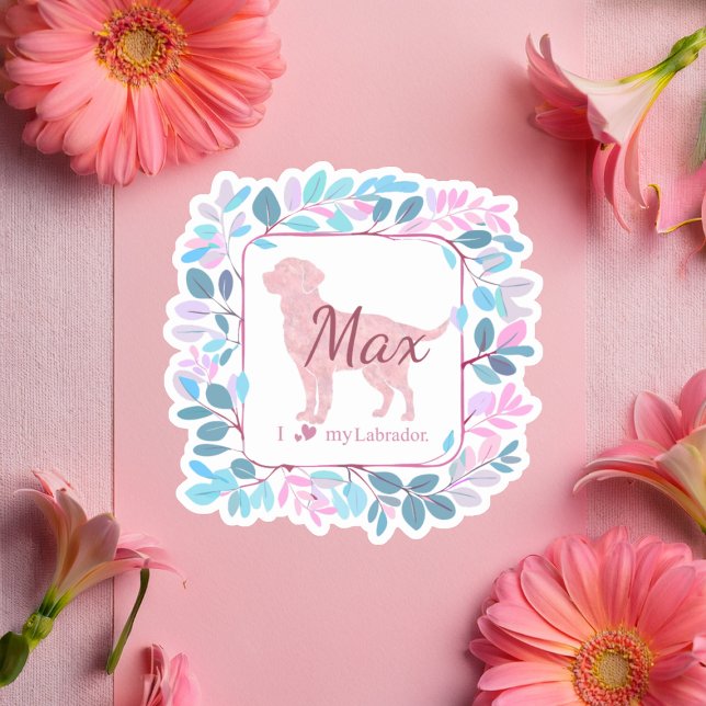 Custom Pastel Pink Labrador Retriever Sticker Gift (Von Creator hochgeladen)
