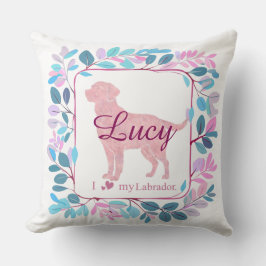 Custom pastel pink Labrador Retriever throw pillow Kissen