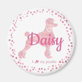 Custom Pastel Pink Poodle Silhouette  Magnet