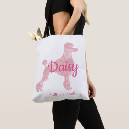 Custom Pastel Pink Poodle Silhouette tote bag Tasche