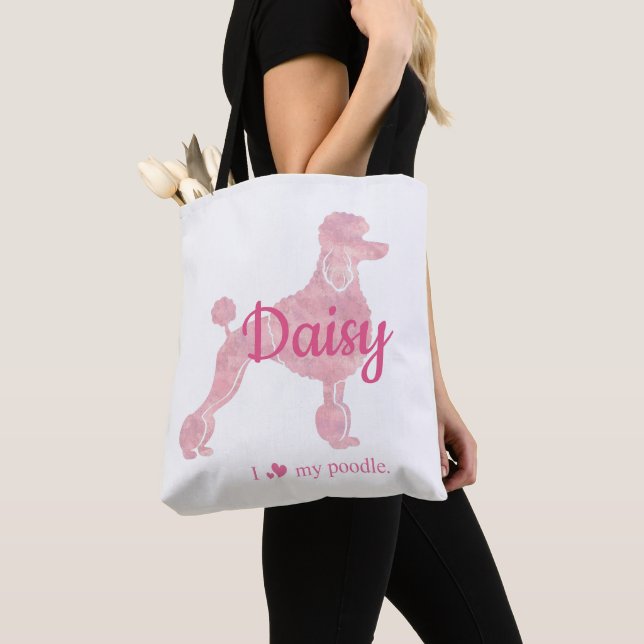 Custom Pastel Pink Poodle Silhouette tote bag Tasche (Von Nahem)