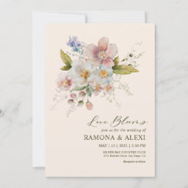 Custom Pastel Pink White Forever Love Hochzeit Einladung