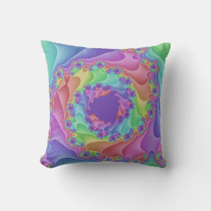 Custom Pastel Rainbow Spiral Throw Kissen