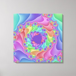 Custom Pastel Rainbow Spirale Leinwand Art