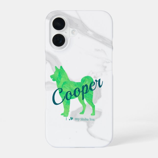 Custom Pastel Shiba Inu Silhouette Phone Case iPhone 16 Hülle (Rückseite)