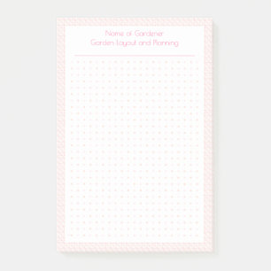 Custom Pastell Pink Dot Grid Garden Layoutplaner Post-it Klebezettel