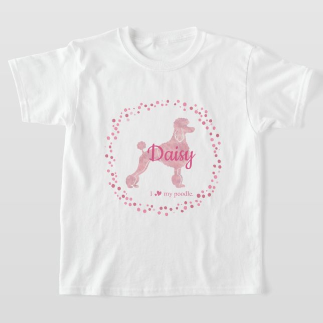 Custom Pastell Pink Poodle Silhouette T - Shirt (Ablage )