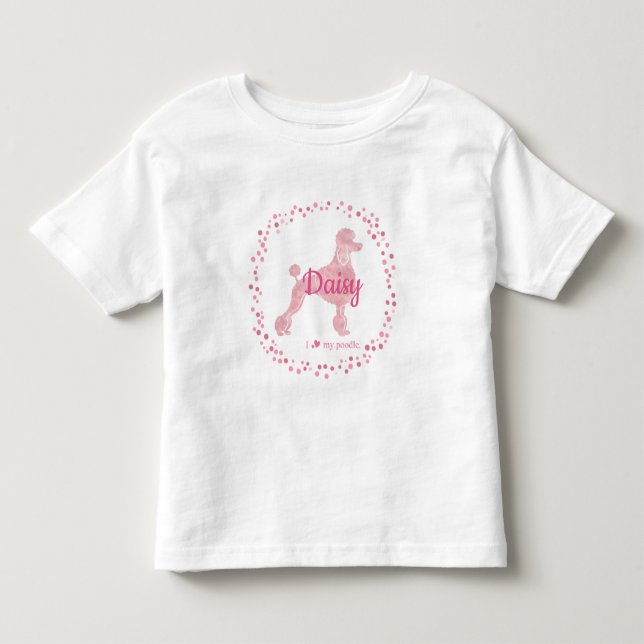 Custom Pastell Pink Poodle Silhouette T - Shirt (Vorderseite)