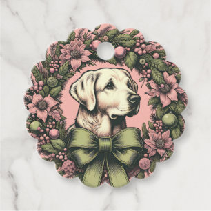 Custom Pastell Yellow Labrador Xmas Geschenkmarke Geschenkanhänger