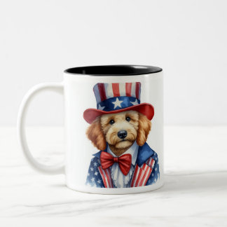 Custom Patriotic Uncle Sam Goldendoodle Tasse