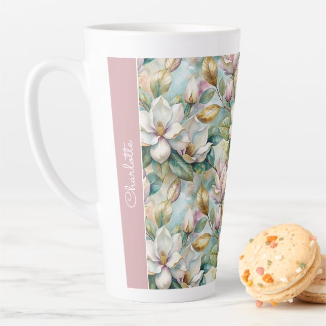Custom Pattern Elegant Magnolia Flowers Milchtasse (Beispiel)