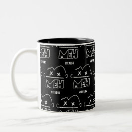 Custom Pattername Meh Funny Face Emoji Zweifarbige Tasse