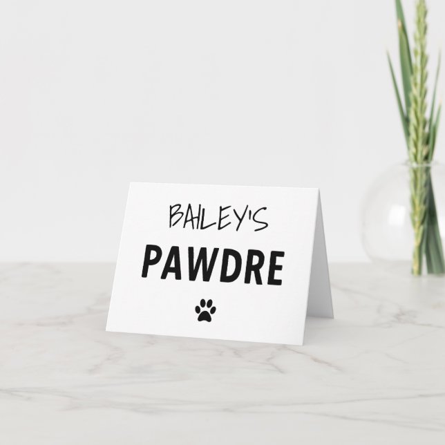 Custom Pawdre Typografy Dog Vater New Dog Eigentüm Karte (Vorderseite)