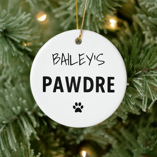 Custom Pawdre Typografy Dog Vater New Dog Eigentüm Keramik Ornament (Baum)