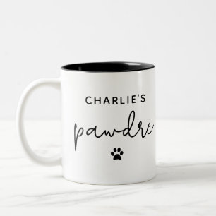 Custom Pawdre Typografy Dog Vater New Dog Eigentüm Zweifarbige Tasse