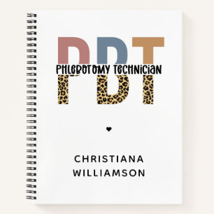 Custom PBT Phlebotomie Techniker Leopard Print Notizbuch