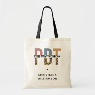 Custom PBT Phlebotomie Techniker Leopard Print Tragetasche