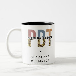 Custom PBT Phlebotomie Techniker Leopard Print Zweifarbige Tasse