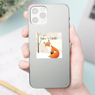 Custom Peace Earth Minimalistisch Fox Bird Animal Aufkleber