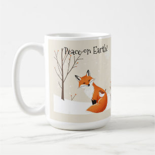 Custom Peace Earth Minimalistisch Fox Bird Animal Kaffeetasse