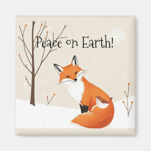 Custom Peace Earth Minimalistisch Fox Bird Animal Magnet