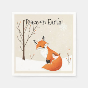 Custom Peace Earth Minimalistisch Fox Bird Animal Serviette