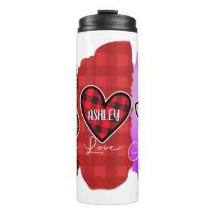 Custom Peace Liebe Golden Retrieve mit Nachricht Thermosbecher