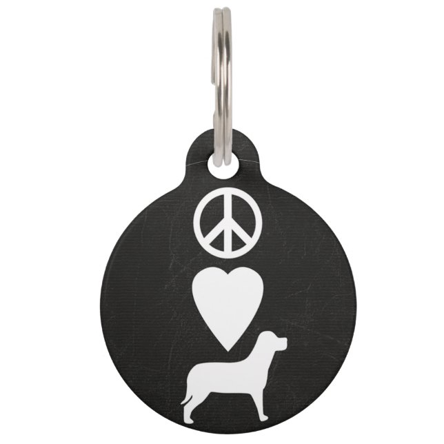 Custom Peace Liebe Hunde Personalisiert Dog Tag Haustiermarke (Vorderseite)