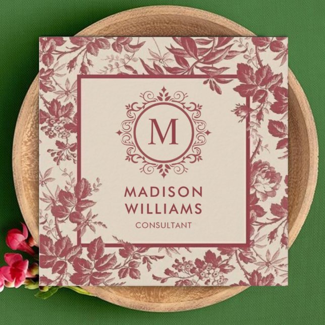 Custom Peach Pink Red Maroon Square Beruflich Quadratische Visitenkarte (Custom Peach Pink Red Maroon Square Professional Square Business Card)