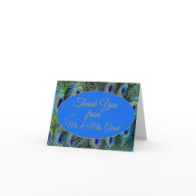 Custom Peacock Feathers Blue Wedding Vielen Dank