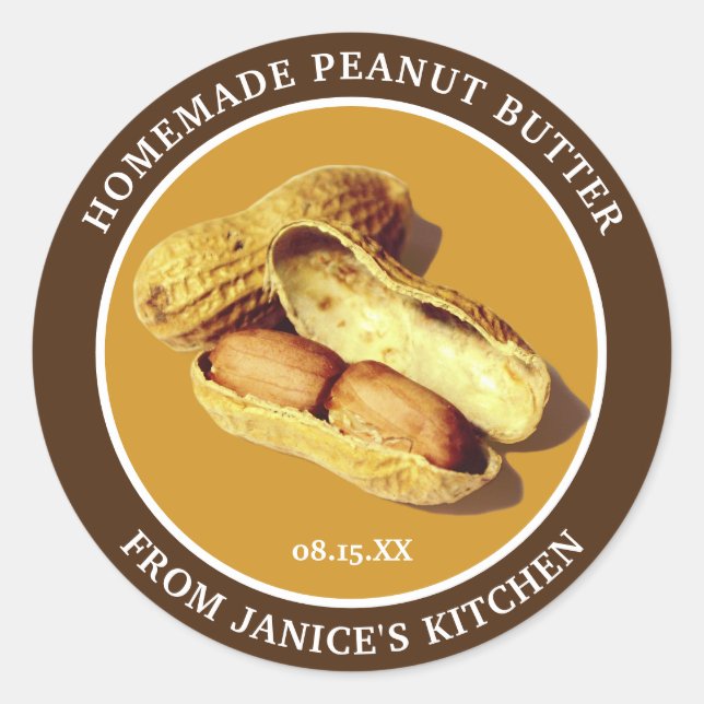 Custom Peanut Butter Food Jar Runder Aufkleber (Vorderseite)