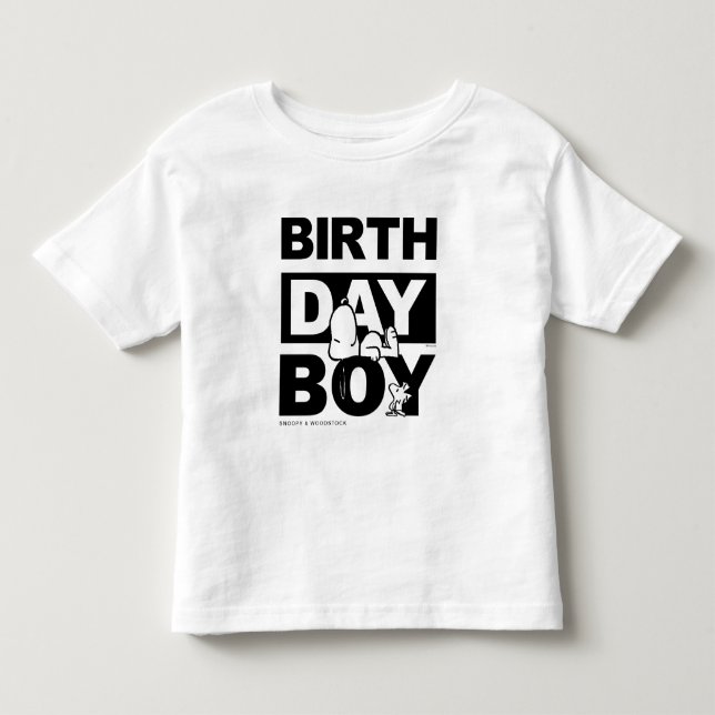 Custom Peanuts | Snoopy Birthday Boy Kleinkind T-shirt (Vorderseite)